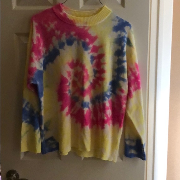 crown & ivy Tops - Crown and ivy bright tie dye sweater